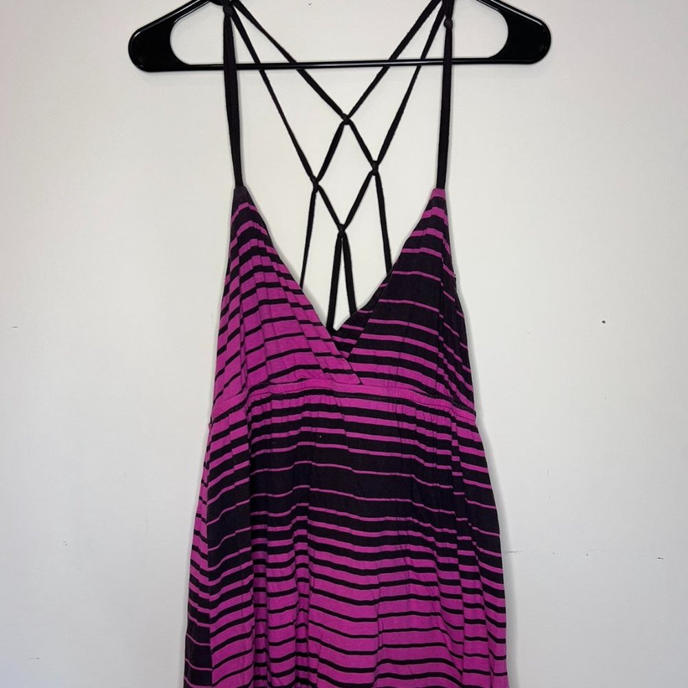 Walmart Beach Cover Dress Reversible Cotton Black Pink Size L
